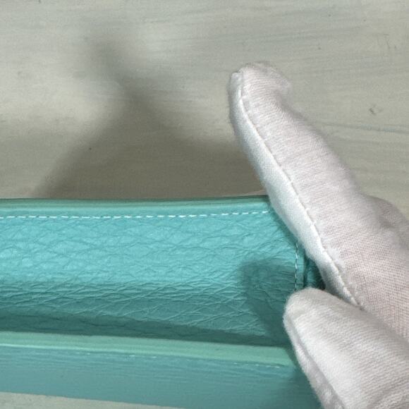 Tiffany & Co Pochette Wristlet Wallet Crossbody With Chain Tiffany Blue - Picture 9 of 16